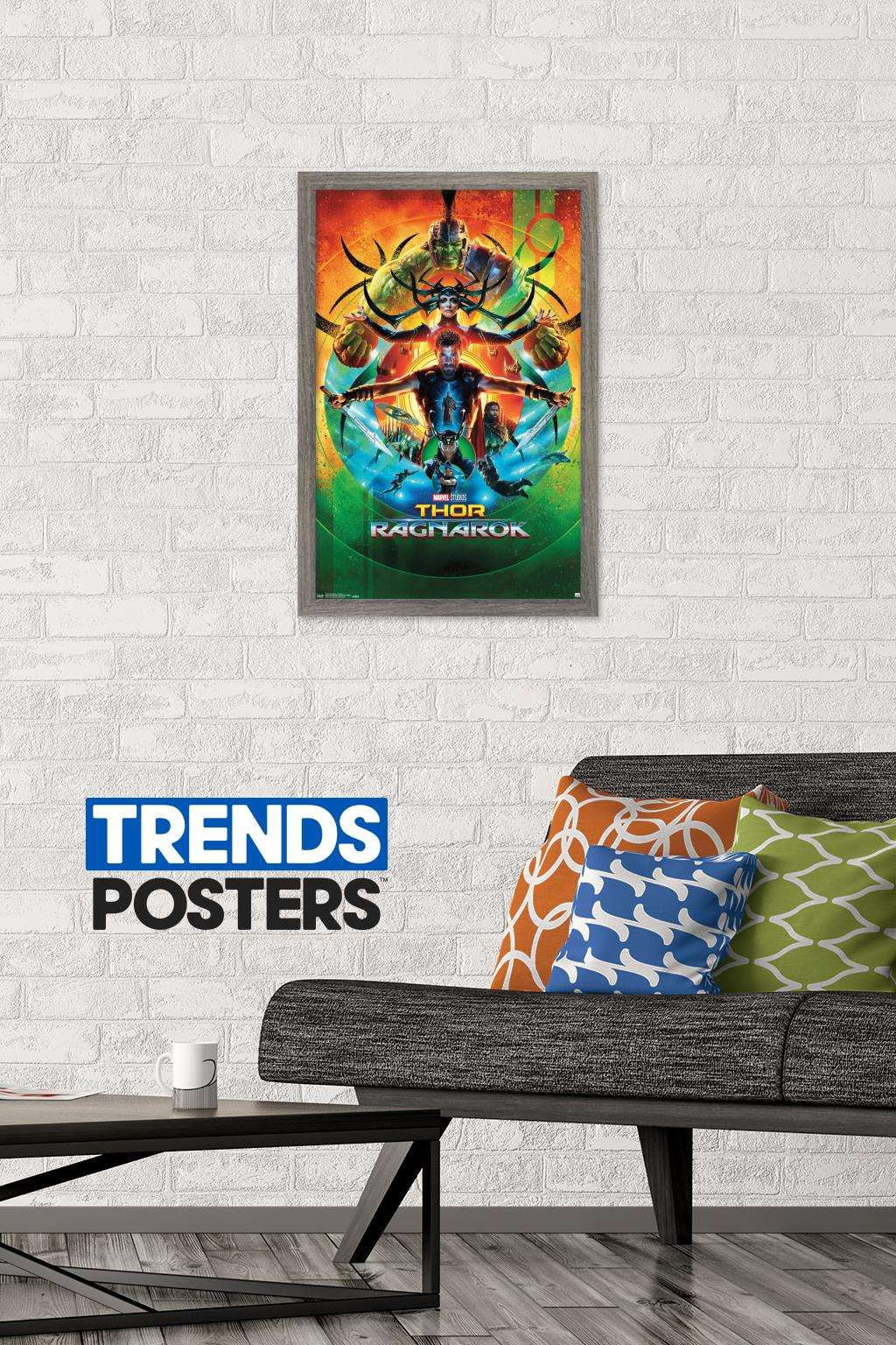 Marvel Cinematic Universe - Thor: Ragnarok - One Sheet Wall Poster, 14.725" x 22.375", Framed