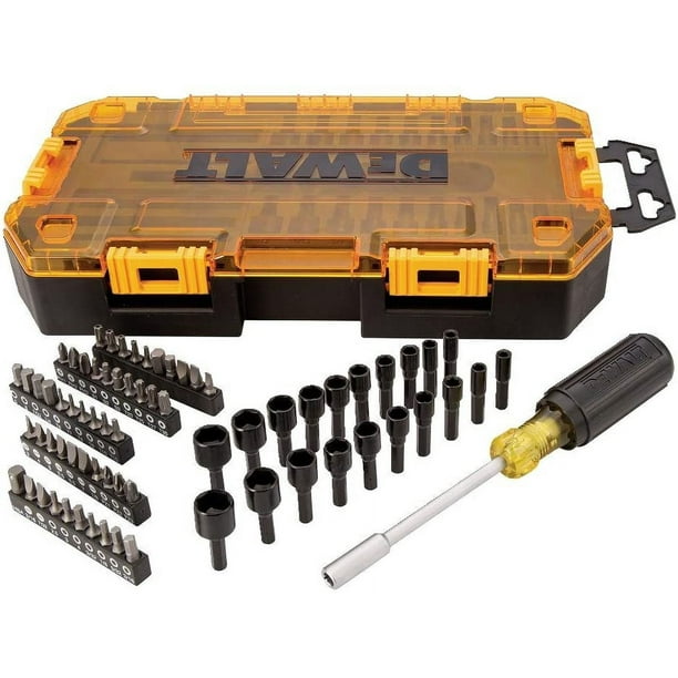 Juego de puntas de destornillador DEWALT con conductores de tuercas, 71 piezas (DWMT73808).