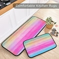 thumbnail image 5 of Paint Wood Rainbow Color Kitchen Rug Mats 2PCS Non Slip 47" x 20" + 28" x 20" Kitchen Carpet Floor Mat Hallway Rugs Anti Fatigue Doormat Home Decor, 5 of 7