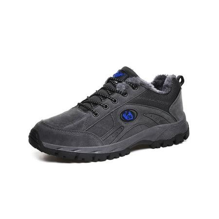 

Harsuny Womens Mens Walking Shoe Breathable Sneakers Comfort Hiking Shoes Trekking Non-Slip Athletic Trainers Sport Gray with Plush Lined 12.5