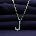 thumbnail image 2 of 18K Yellow Gold Plated Initial Necklace | Moissanite Diamond Alphabet Necklace | Dainty Necklaces for Her | Letter "J" Pendant Necklace |18" + 2" Adjustable Chain, 2 of 6