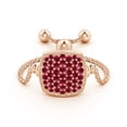 thumbnail image 2 of ANGARA Natural Pave-Set Ruby Cushion Bolo Ring in 14K Rose Gold for Women (Size-1.2mm) | July Birthstone, Birthday, Anniversary, Jewelry Gift for Women | Natural Ruby Ring, 2 of 8