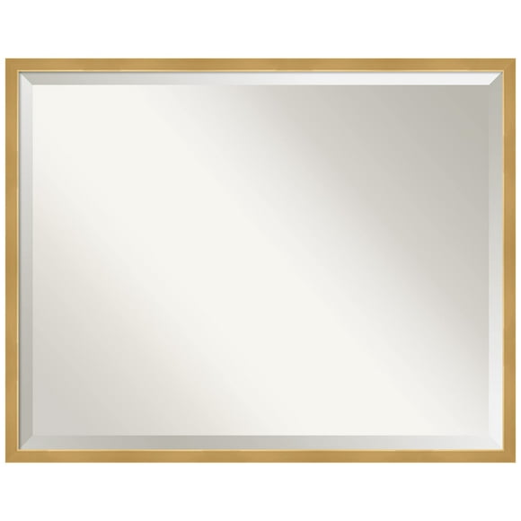 Amanti Art Wall Mirror, Svelte Polished Gold Wood Frame Mirror for Wall Decor or use as Bathroom Mirror for Over Sink (23 x 29 in.) Beveled Mirror, Gold Mirror, Modern Mirror from WI, USA