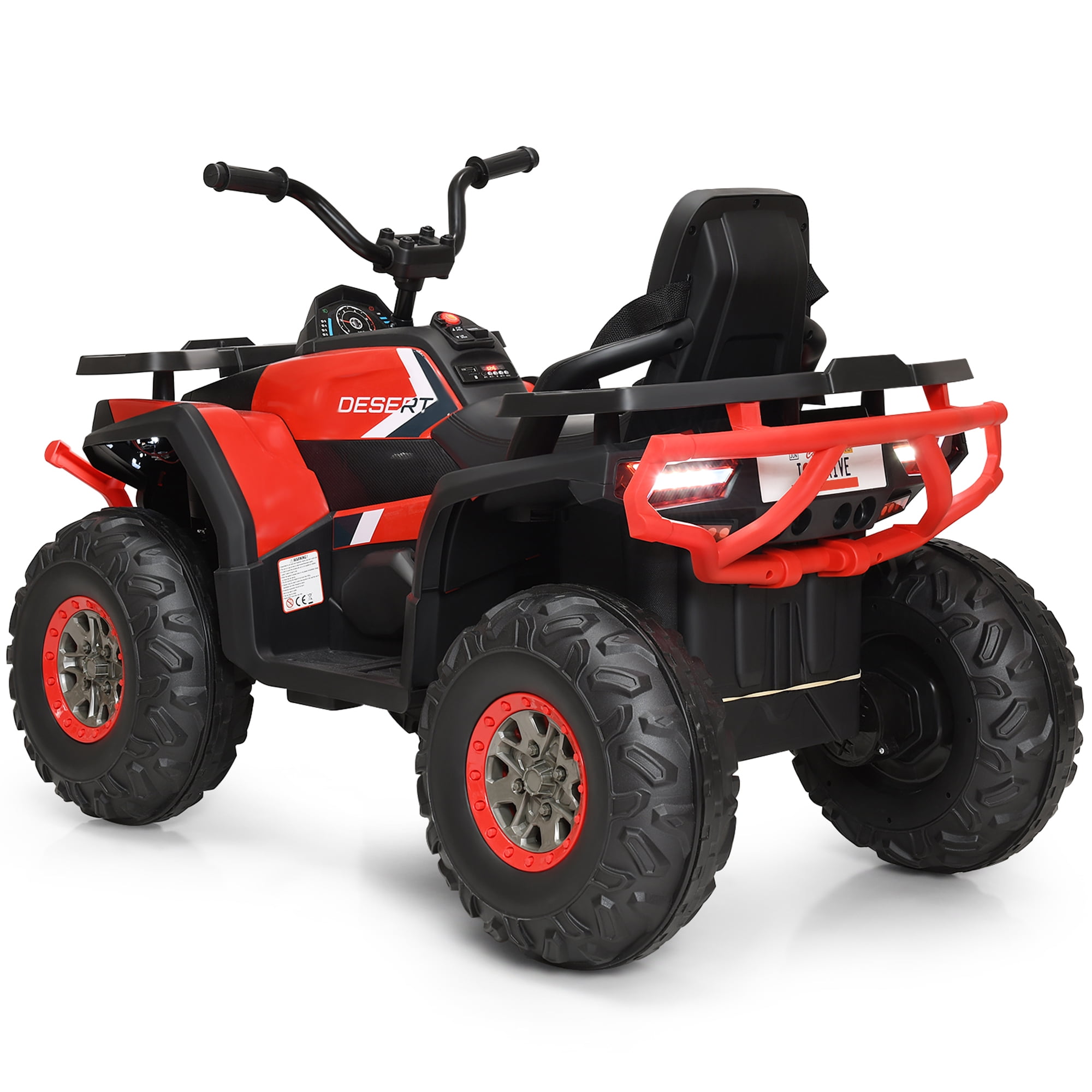 Gymax 12V Electric Kids Ride On Car ATV 4-Wheeler Quad w/ LED Light Red