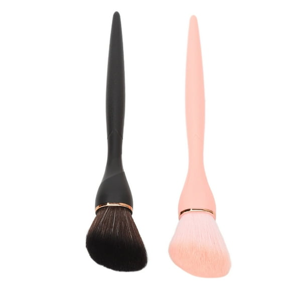 Makeup Brush Set, Angled Contour Brush Black Pink Even Color Artificial Fiber For Daily Use