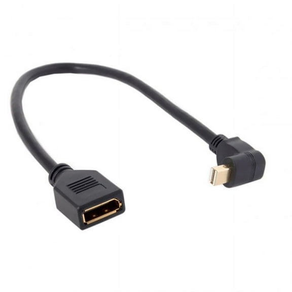Xiwai Cable Down Angled Mini DP DisplayPort 90 Degree to DisplayPort Female Cable for Displays Monitors
