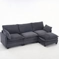 thumbnail image 6 of [Modern Velvet U-Shaped Modular Sofa for Living Room, 220×80×75cm with Ottoman], 6 of 13