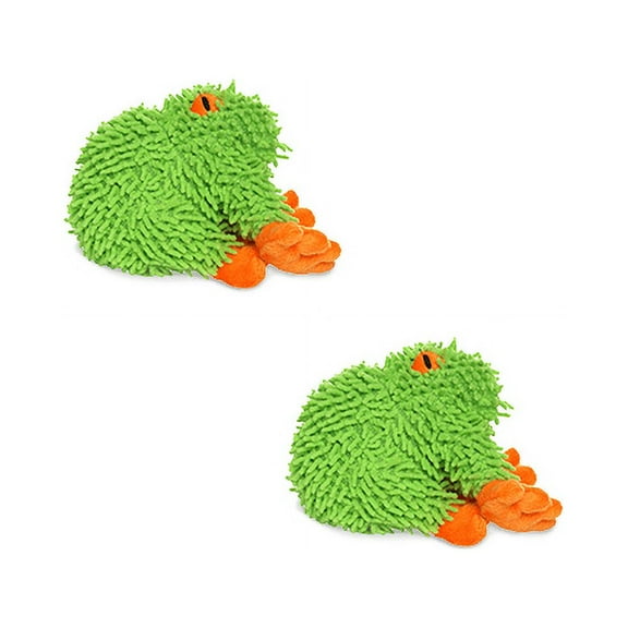Mighty Jr Micro Frog Durable Plush Squeaky Dog Toy, 2 Pack