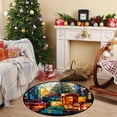 thumbnail image 5 of Uutvery Christmas Decor Kitchen Rugs Holiday Themed Round Area Rug Non Slip Washable Soft Carpet for Living Room Bedroom Entrance Floor Mats Festive Home Decoration 15.75 Inches, 5 of 7