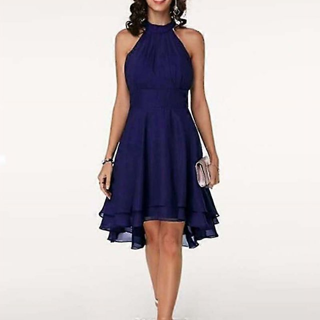 Women's Halter Sleeveless Cropped Layered Midi