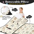 thumbnail image 3 of Monochrome Cat and Flower Beige Teens Toddler Nap Mat with Pillow, Sleeping Mat Bag for Preschool Daycare 60"x20", 3 of 6