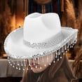 thumbnail image 5 of Ksruee Cowboy Hats for Women Glitter Cowgirl Hat Glitter Music Festival Head Cover Rhinestone Tassel Headdress for Photography Travel popular, 5 of 9