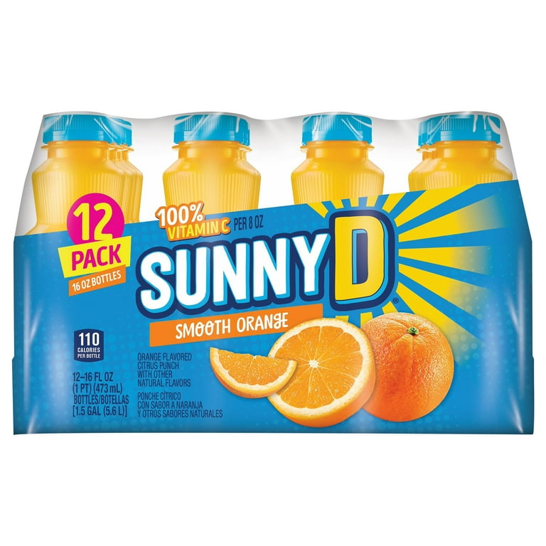SunnyD Smooth Orange 16oz Plastic bottles Pack of 12
