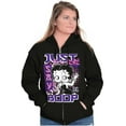 thumbnail image 3 of Kanji Style Cartoon Just Say Boop Zip Hoodie Sweatshirt Women Brisco Brands S, 3 of 5