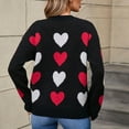 thumbnail image 7 of BZGTZT Women's Cute Heart Sweater Love Print Valentines Day Knitted Top Casual Crewneck Long Sleeve Sweaters Pullover, 7 of 7