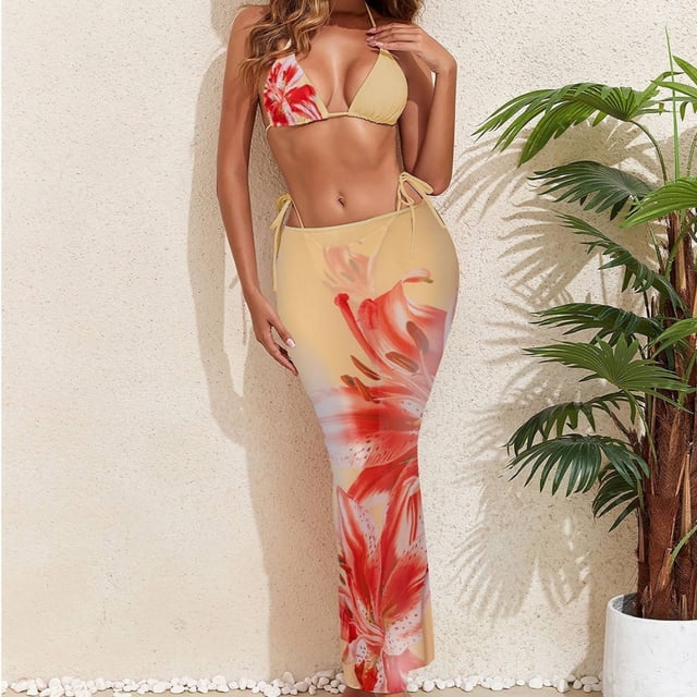 Traje de baño tankini de dos piezas con estampado de moda para mujer, traje de baño de 3 piezas para mujer, traje de baño tankini para mujer, trajes de baño para mujer, ropa de playa para vacaciones,