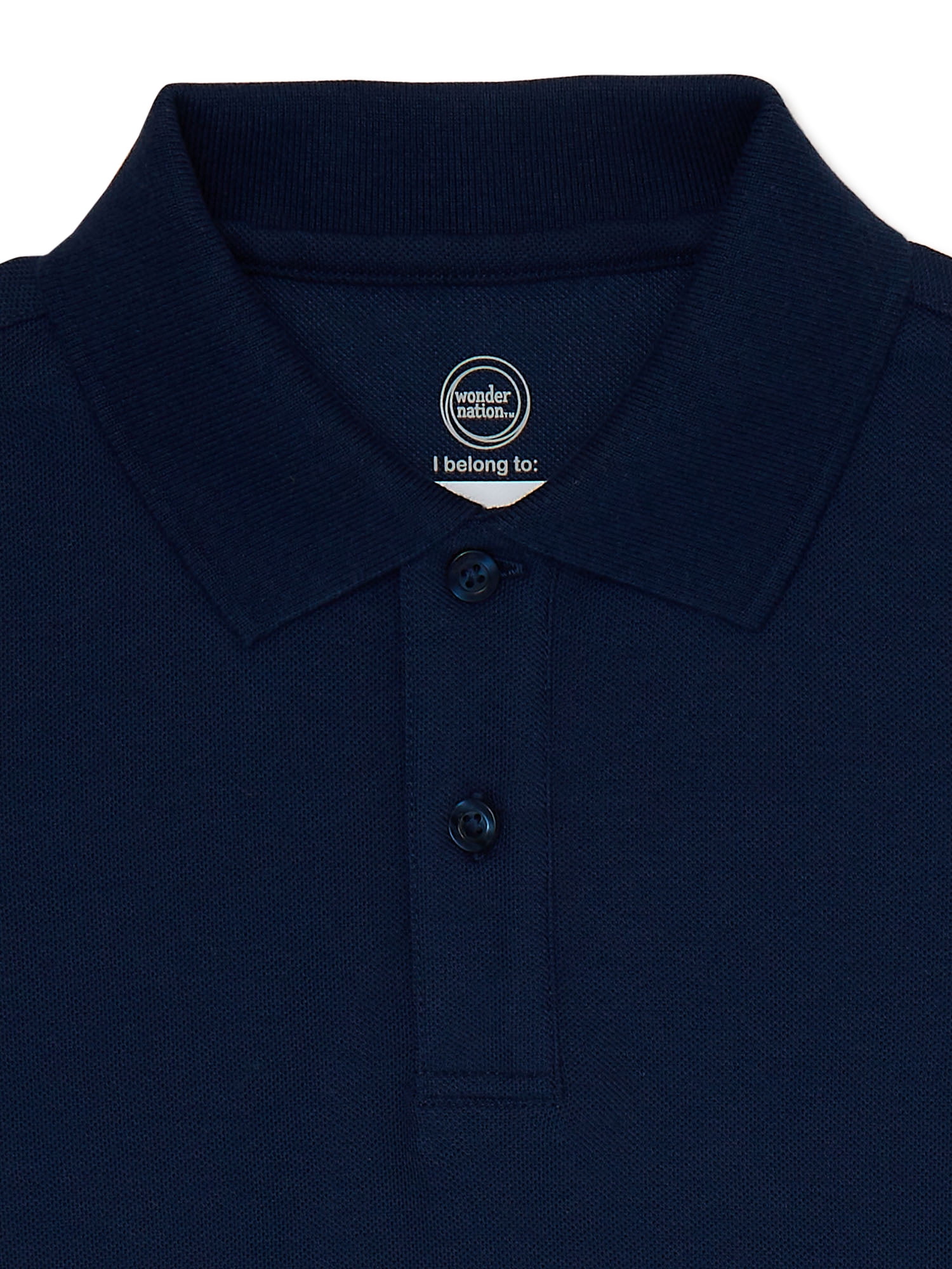 Wonder Nation Boys School Uniform Pique Polo Shirts with Short Sleeves, 4-Pack, Sizes 4-18