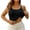 Black, variant on Seamless Built In Bra Camisole Back Tank Top for Comfortable Layering and Support Barbell Tops Womens M
