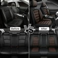 thumbnail image 6 of 5-Seats Car Seat Covers for 95% Jeep Models Leather Auto Vehicle Seat Cushions Waterproof Seat Cover Airbag Compatible(Black&Coffee-Luxury), 6 of 6