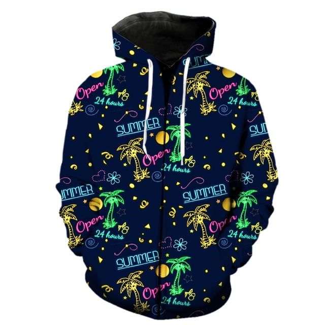 Sudadera con capucha y cremallera para hombre, estilo urbano, estilo Harajuku, unisex, informal, con estampado 3D, estilo hip hop