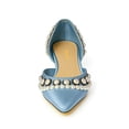 thumbnail image 4 of XYD Women Elegant Pearls D'Orsay Pumps Pointed Closed Toe Low Heels Slip-on Kitten Evening Shoes Size 12.5 Blue, 4 of 4