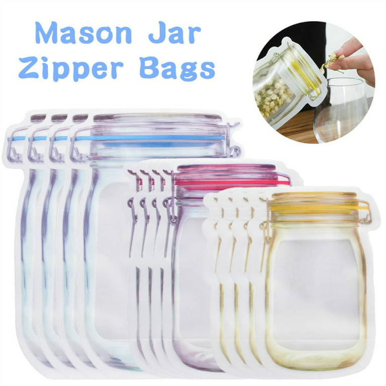 30 Pack Mason Jar Food Storage Zipper Bags, Reusable Airtight Seal