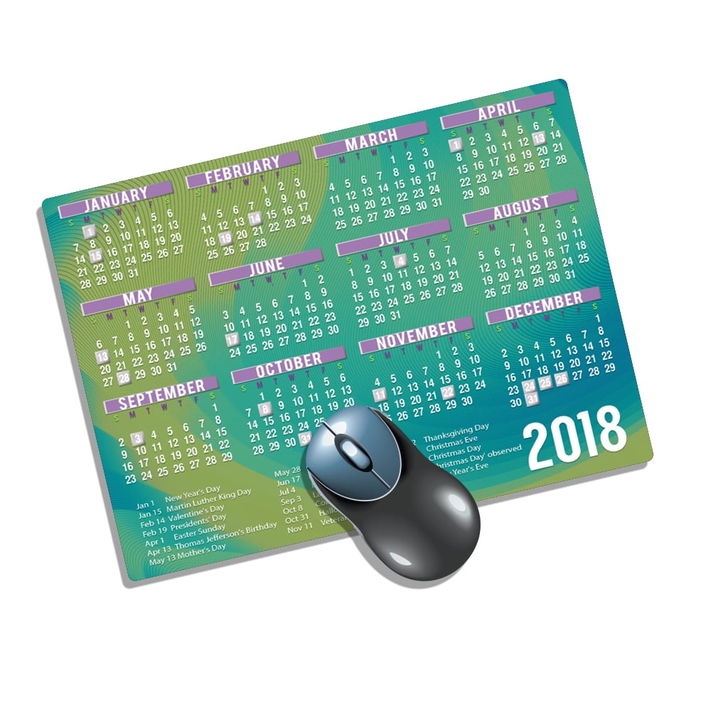Premium Modern Art 2018 Calendar mouse pad1/4" Nonskid Thick Gaming