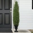 thumbnail image 2 of Northlight Real Touch™ Artificial Cedar Pine Arborvitae Tree in Urn Style Pot, Unlit - 5', 2 of 8