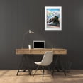 thumbnail image 3 of Retrotravel 11x14 White Modern Wood Framed Museum Art Print Titled - Steaming Full Speed Ahead, 3 of 4