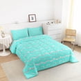 thumbnail image 2 of Teal Comforter Set Twin Size for Teen Women, Cute Aqua Turquoise Silver Bedding Set, 2 Piece Reversible Comforter (1 Comforter + 1 Pillow Sham), 2 of 6