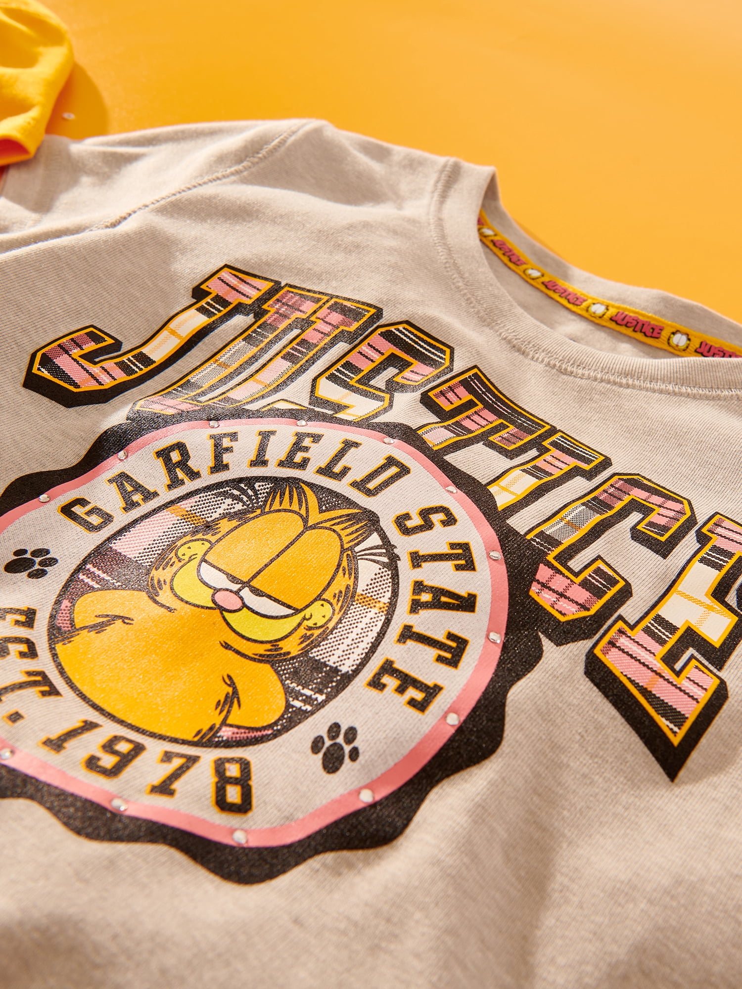 Justice x Garfield Girls Collab Baby Tee, Sizes XS - XLP