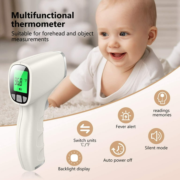 PLUSBRAVO Digital Thermometer for Adults Non Contact Infrared Baby  Thermometer Forehead Scan