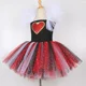thumbnail image 5 of Disfraz de reina de corazones roja con purpurina para niñas, ropa de fiesta de carnaval de Halloween, disfraz de País de las Maravillas, vestido de princesa con tutú elegante para niños, 5 of 5