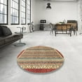 thumbnail image 4 of Ahgly Company Machine Washable Indoor Round Abstract Chestnut Red Area Rugs, 4' Round, 4 of 7