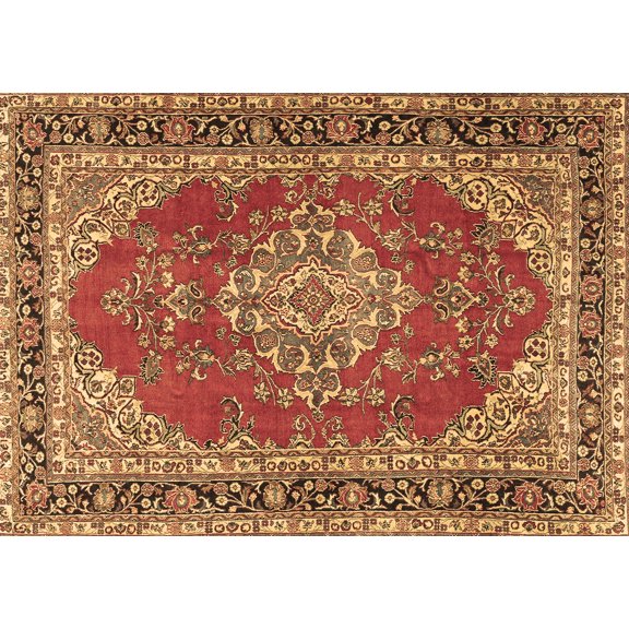 Ahgly Company Indoor Rectangle Medallion Brown Traditional Area Rugs, 6' x 9'