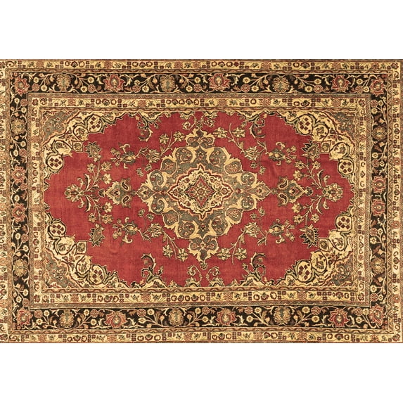 Ahgly Company Indoor Rectangle Medallion Brown Traditional Area Rugs, 6' x 9'