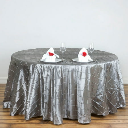

120 Silver Pintuck Round Tablecloth - Pack of 1 Tablecloth