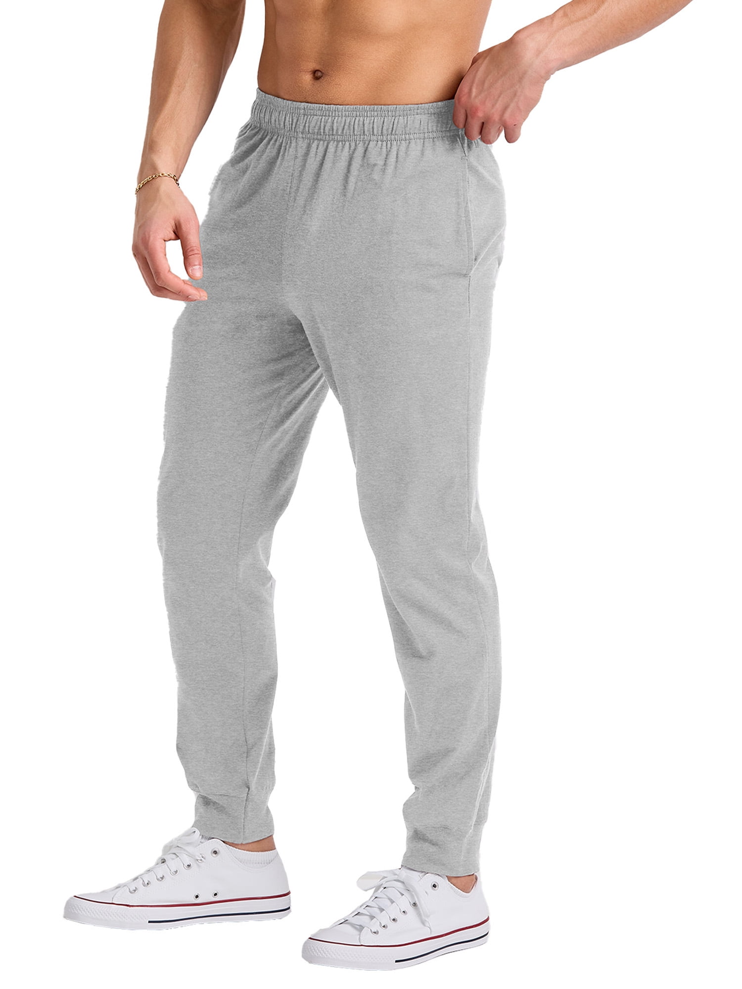 Wholesale Men's Drawstring Stretch Jogger Pants Grey