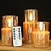 thumbnail image 3 of GenSwin Flameless Led Candles Flickering Battery Operated with Remote, Real Wax 3D Wick Moving Pillar Candles with Timer Remote Glass Effect for Festival Wedding Christmas Home Decor(Gold), 3 of 4