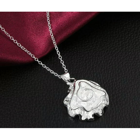 925 Sterling Silver Rose Pendant Necklace Charm Female Jewelry Sale
