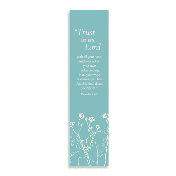 Christian Verses Bookmark | Page Marker Divider | Trust in The Lord With All Your Heart (Proverbs 3:5-6)