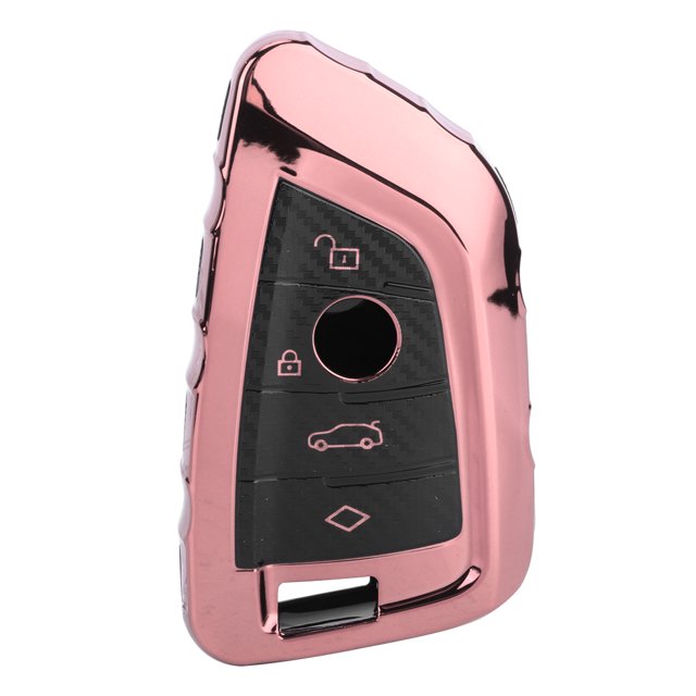 Funda protectora para mando a distancia de fibra de carbono de TPU, funda protectora para mando a distancia de coche, compatible con X1 X5 X6, oro rosa