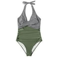 thumbnail image 3 of Women's Sexy Back Tie One Piece Swimsuit Bathing Suit with Deep V Neck, 3 of 15
