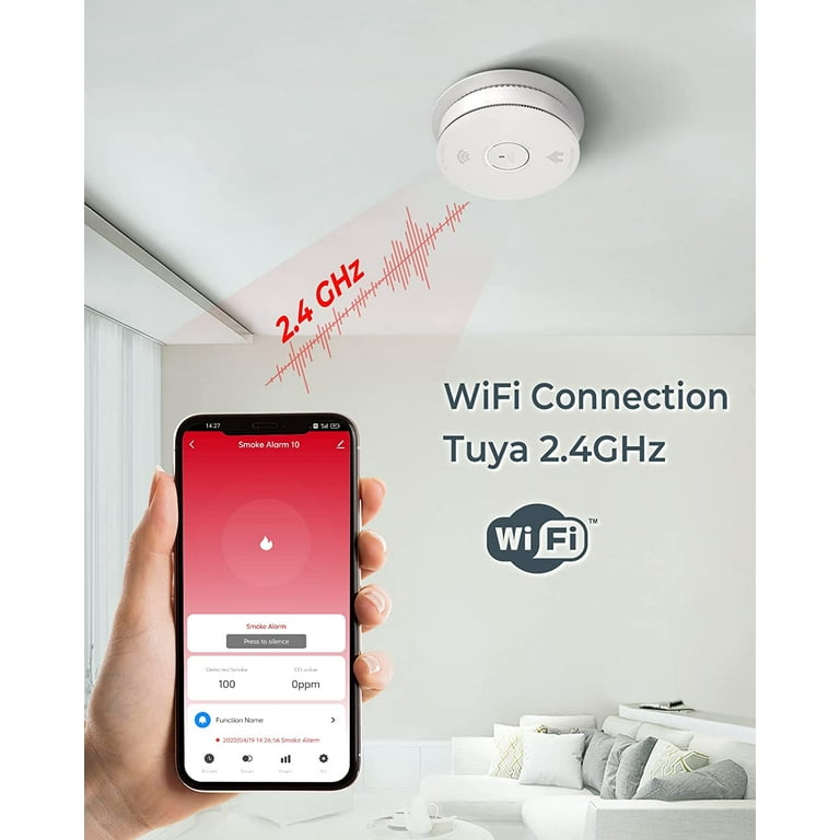 Tuya Smart WiFi Carbon Monoxide & Smoke Detector CO Gas Sensor