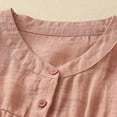 thumbnail image 6 of Womens Long Sleeve Blouses for Autumn Winter Pleated Front Solid Color Womens Blouse with Crew Round Neck Lightweight Dress Top Fashion Linen Tops Cozy Daily Outfit, 6 of 7