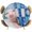 Pink, variant on Elastic Fitted Round Tablecloth, Funny Panda Waterproof Stretch Table Cover for 36"-44" Tables, Cute Art Modern Lovely Animals on Showering Blue Washable Outdoor Tablecloths for Patio, Picnic