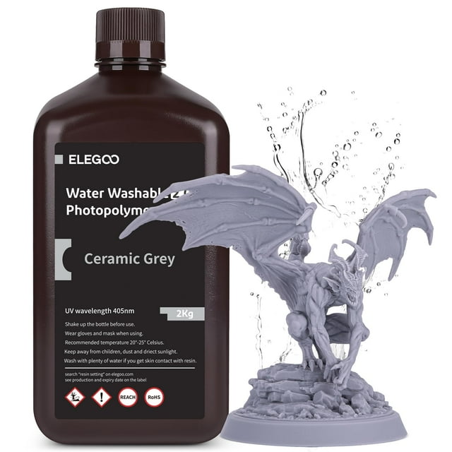 Impresora 3D de resina ELEGOO mejorada, lavable con agua 2.0, 2000 g