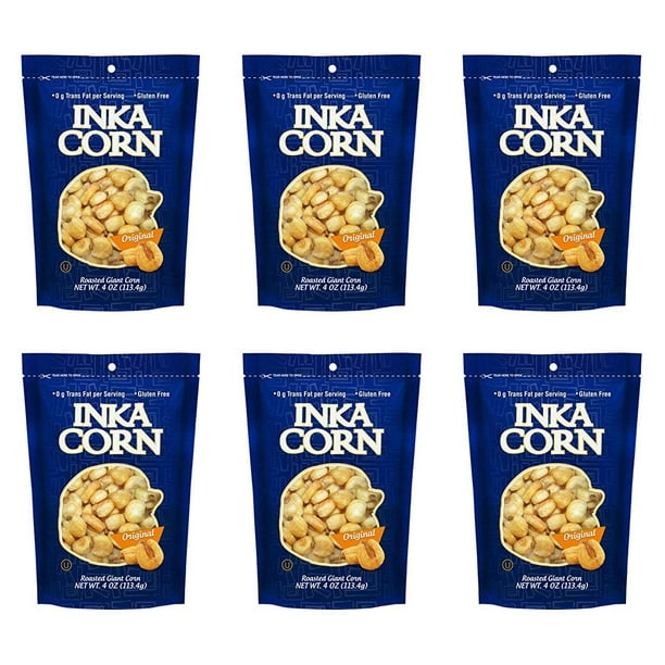 Inka Corn Nuts, Gluten Free Roasted Giant Corn, Original Flavor, 4Ounce (Pack of 6)