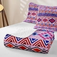 thumbnail image 4 of Castle Fairy Vintage Tribal Aztec Quilt Full 3-Piece,Boho Geometric Full Bedspread Sets,Red Blue Pink,1 Coverlet and 2 Pillowcases, 4 of 7