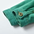 thumbnail image 6 of IBTOM CASTLE Toddler Kid Baby Boys Girls Denim Jacket Long Sleeve Button Down Jeans Coat Cowboy Overcoat Hoodie Casual Outwear 2-3 Years Green, 6 of 8